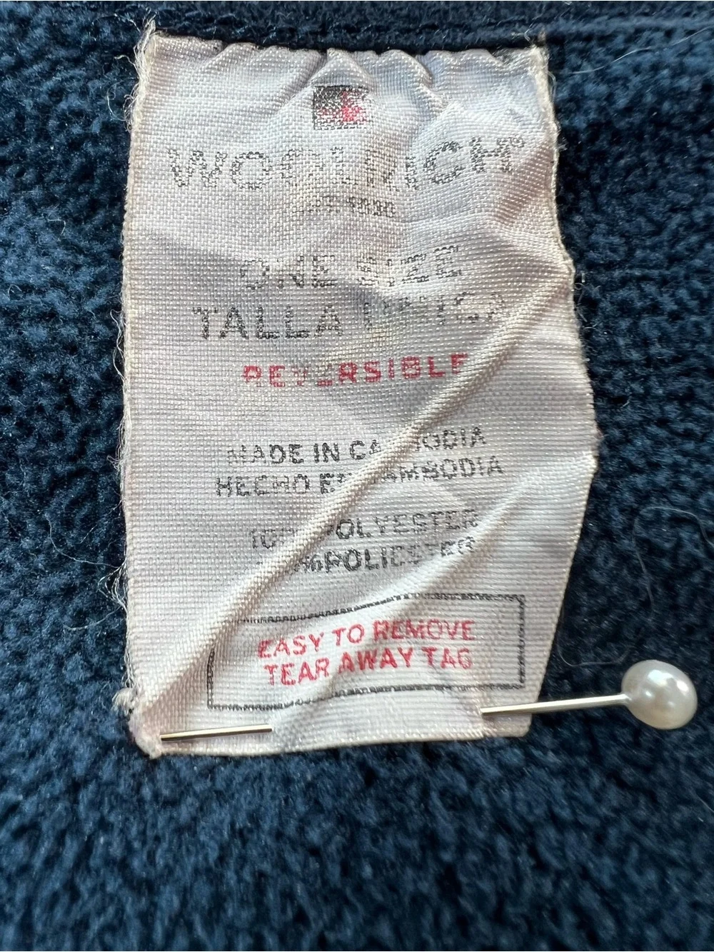 Woolrich Reversible Navy White Buffalo Plaid Poncho Wrap Size One Size